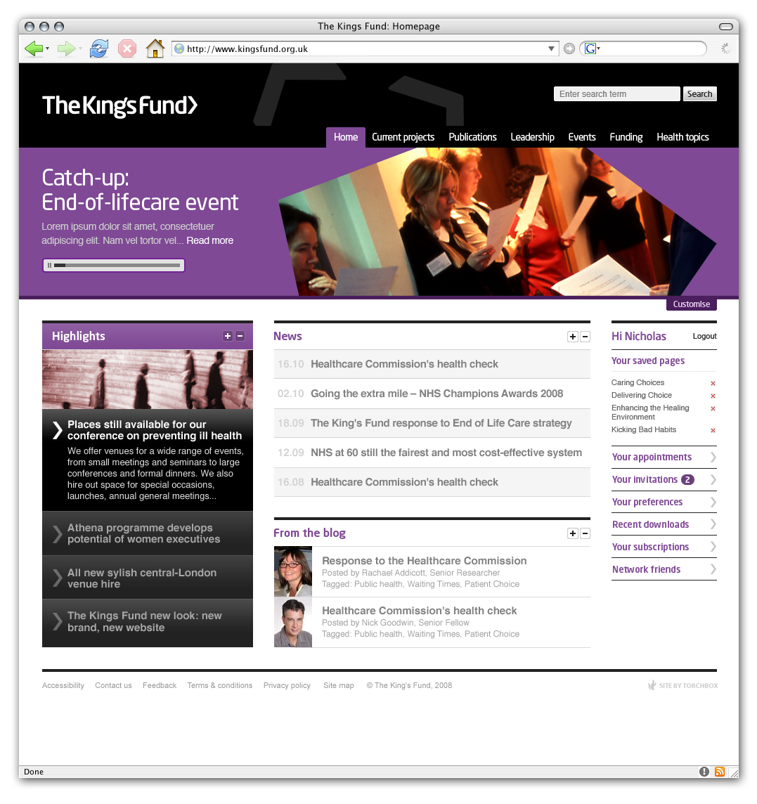 Kingsfund homepage
