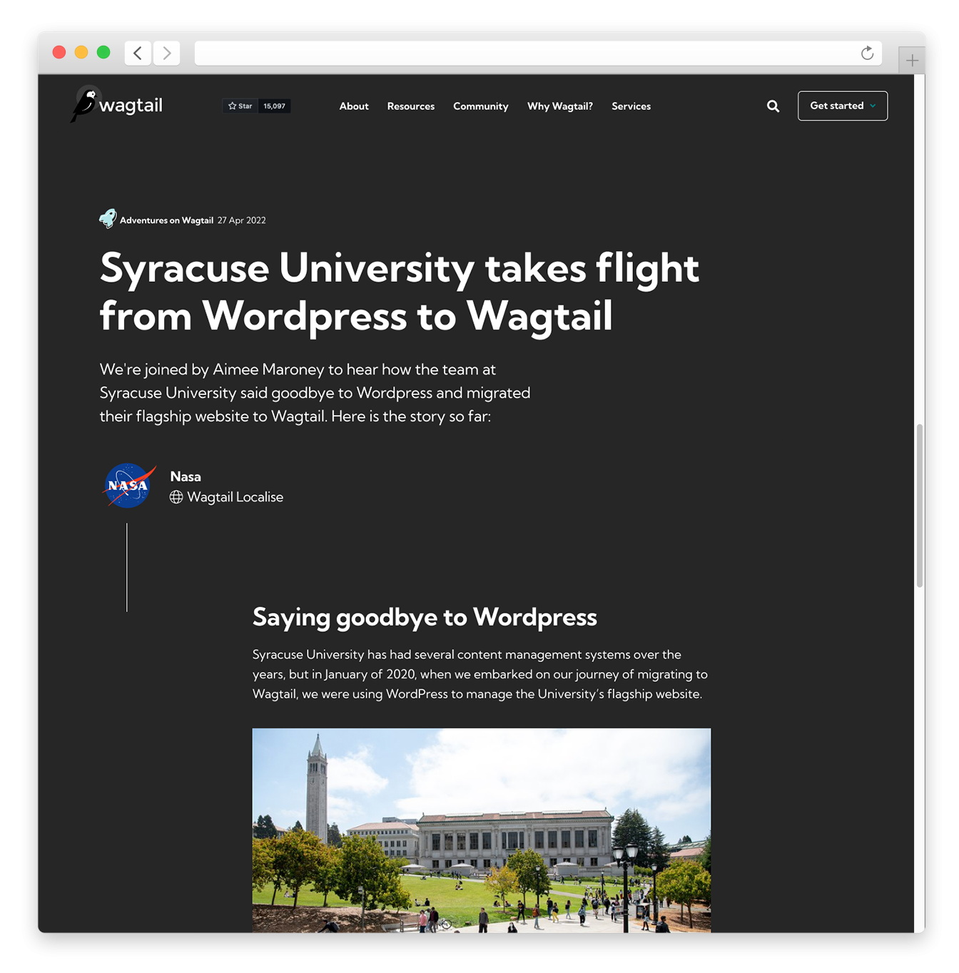 Wagtail blog